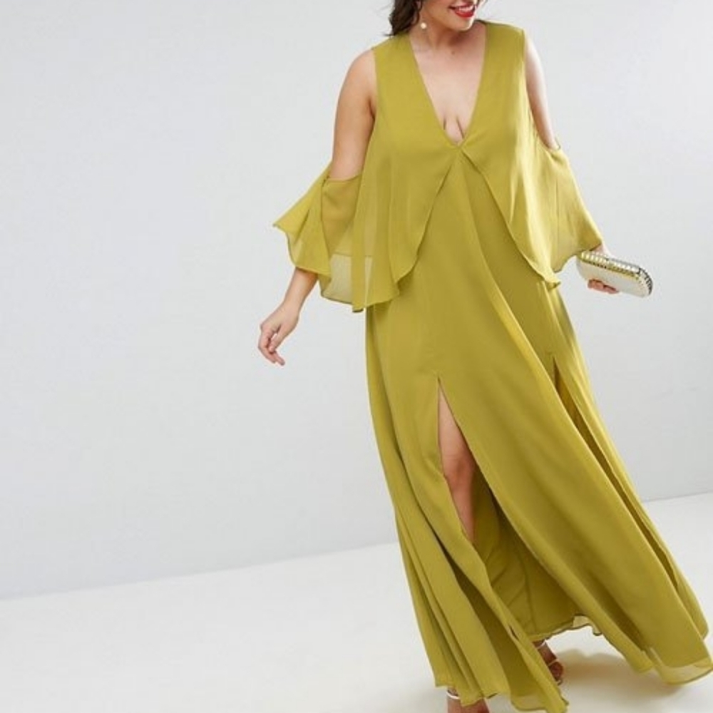 Asos Curve 💛 Chartreuse size 22 Maxi dress